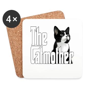 Katze Mutter La Catmother Chat Crazy Maman Maman - Dessous de verre (lot de 4) - blanc - Devant
