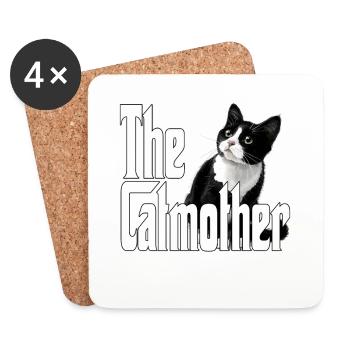 Katze Mutter La Catmother Chat Crazy Maman Maman - Dessous de verre (lot de 4) - blanc - Devant