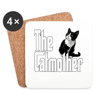 Katze Mutter La Catmother Chat Crazy Maman Maman - Dessous de verre (lot de 4) - blanc - Devant