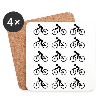 Bicyclette - Dessous de verre (lot de 4) - blanc - Devant