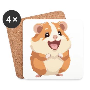 Hamster - Untersetzer (4er-Set) - Weiß - Vorne