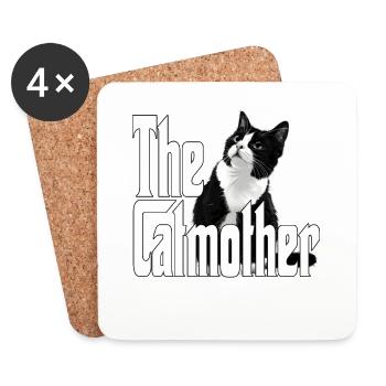 Chat Maman La Catmère Chat Folle Chat Mère Kitty Maman - Dessous de verre (lot de 4) - blanc - Devant