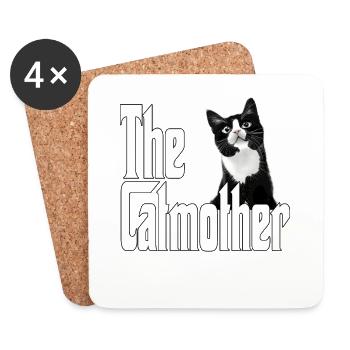 Chat Maman La Catmère Chat Folle Chat Mère Kitty Maman - Dessous de verre (lot de 4) - blanc - Devant