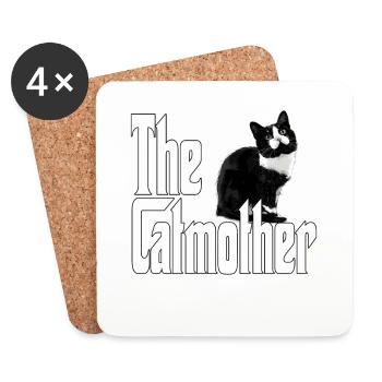 Chat Maman La Catmère Chat Folle Chat Mère Kitty Maman - Dessous de verre (lot de 4) - blanc - Devant
