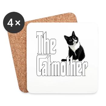 Chat Maman La Catmère Chat Folle Chat Mère Kitty Maman - Dessous de verre (lot de 4) - blanc - Devant