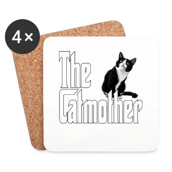 Chat Maman La Catmère Chat Folle Chat Mère Kitty Maman - Dessous de verre (lot de 4) - blanc - Devant