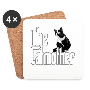 Chat Maman La Catmère Chat Folle Chat Mère Kitty Maman - Dessous de verre (lot de 4) - blanc - Devant