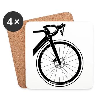 Fahrrad Detail Rennrad Gravel Illustration Logo - Untersetzer (4er-Set) - Weiß - Vorne
