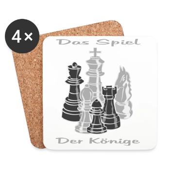Schach figuren - Untersetzer (4er-Set) - Weiß - Vorne