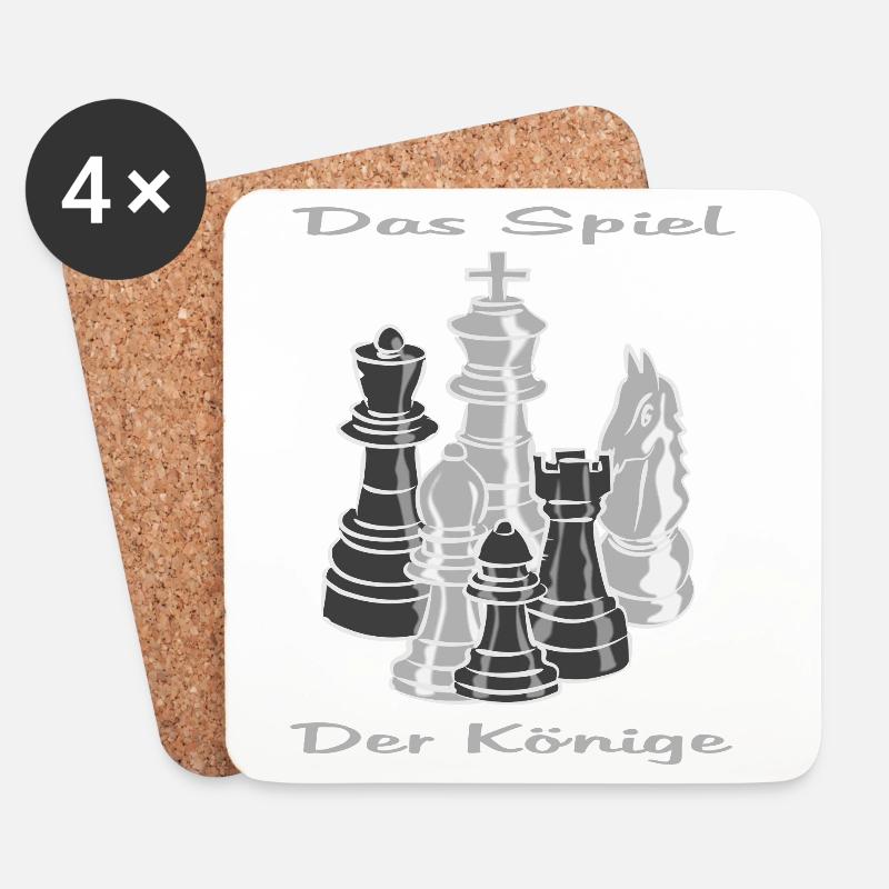 Schach figuren - Untersetzer (4er-Set) - Weiß