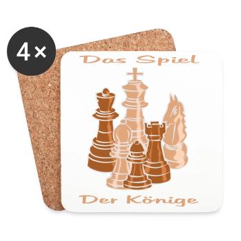 Schach figuren - Untersetzer (4er-Set) - Weiß - Vorne