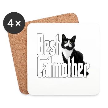Chat Maman Meilleur Catmother Jamais Fou Chat Mère Kitty - Dessous de verre (lot de 4) - blanc - Devant
