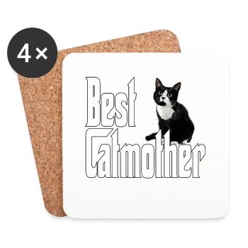 Chat Maman Meilleur Catmother Jamais Fou Chat Mère Kitty - Dessous de verre (lot de 4) - blanc - Devant