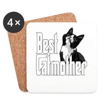 Cat Mom Best Catmother Ever Crazy Cat Mother Kitty - Coasters (set of 4) - white - Front