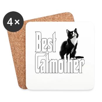 Cat Mom Best Catmother Ever Crazy Cat Mother Kitty - Coasters (set of 4) - white - Front