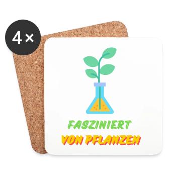 Fasziniert von Pflanzen - Untersetzer (4er-Set) - Weiß - Vorne