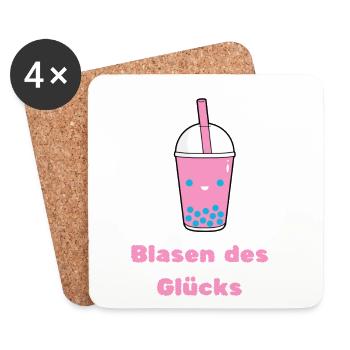 Blasen des Glücks - Untersetzer (4er-Set) - Weiß - Vorne