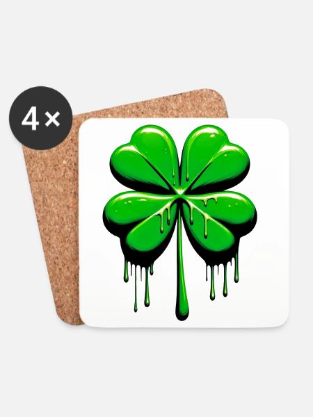 Four-leaf clover - Coasters (set of 4) - white