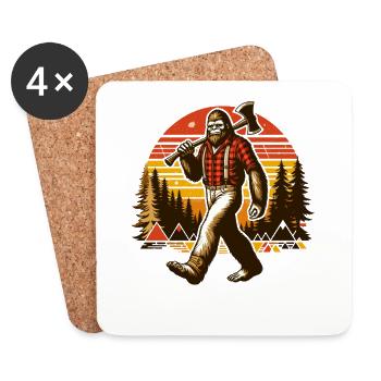 Bûcheron Forester Bigfoot - Dessous de verre (lot de 4) - blanc - Devant
