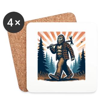 Bûcheron Forester Bigfoot - Dessous de verre (lot de 4) - blanc - Devant