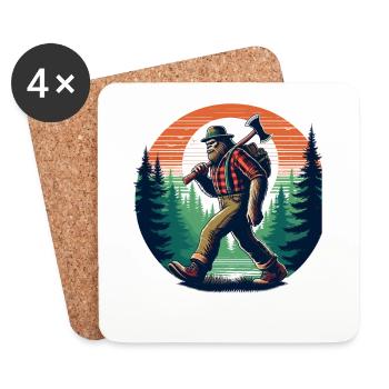 Bûcheron Forester Bigfoot - Dessous de verre (lot de 4) - blanc - Devant