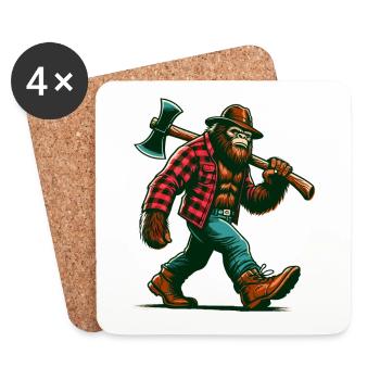 Bûcheron Forester Bigfoot - Dessous de verre (lot de 4) - blanc - Devant