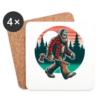 Bûcheron Forester Bigfoot - Dessous de verre (lot de 4) - blanc - Devant