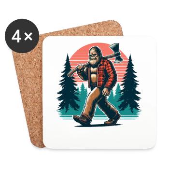 Bûcheron Forester Bigfoot - Dessous de verre (lot de 4) - blanc - Devant