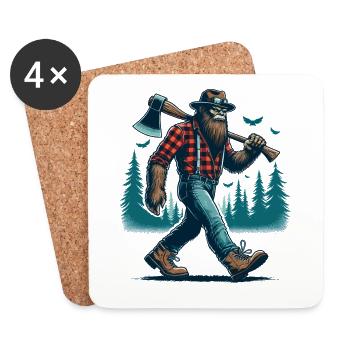 Bûcheron Forester Bigfoot - Dessous de verre (lot de 4) - blanc - Devant