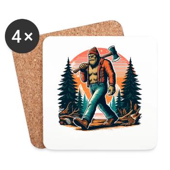Bûcheron Forester Bigfoot - Dessous de verre (lot de 4) - blanc - Devant