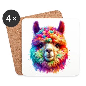 Alpaca - Coasters (set of 4) - white - Front