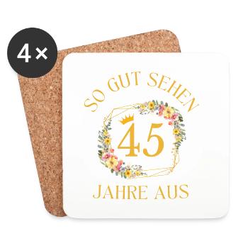 SO GUT SEHEN 45 JAHRE AUS! - Untersetzer (4er-Set) - Weiß - Vorne