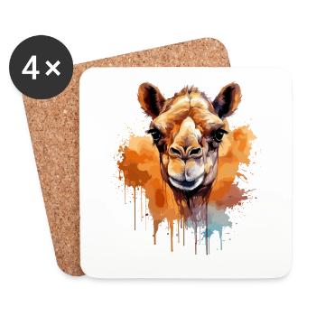 Camel Camel Head - Coasters (set of 4) - white - Front
