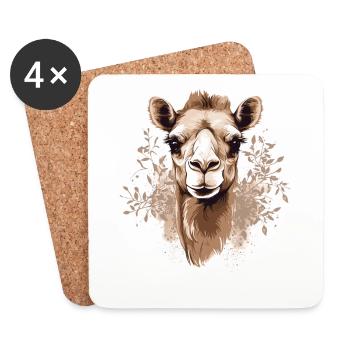 Camel Camel Head - Coasters (set of 4) - white - Front