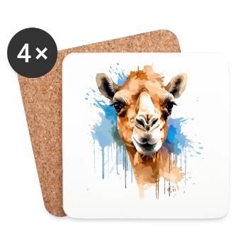 Camel Camel Head - Coasters (set of 4) - white - Front