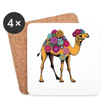 Camel Flowers - Coasters (set of 4) - white - Front