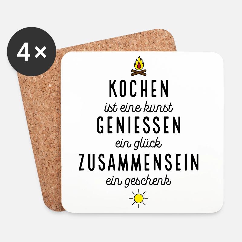 Lustige Geschenke für Köche - Untersetzer (4er-Set) - Weiß