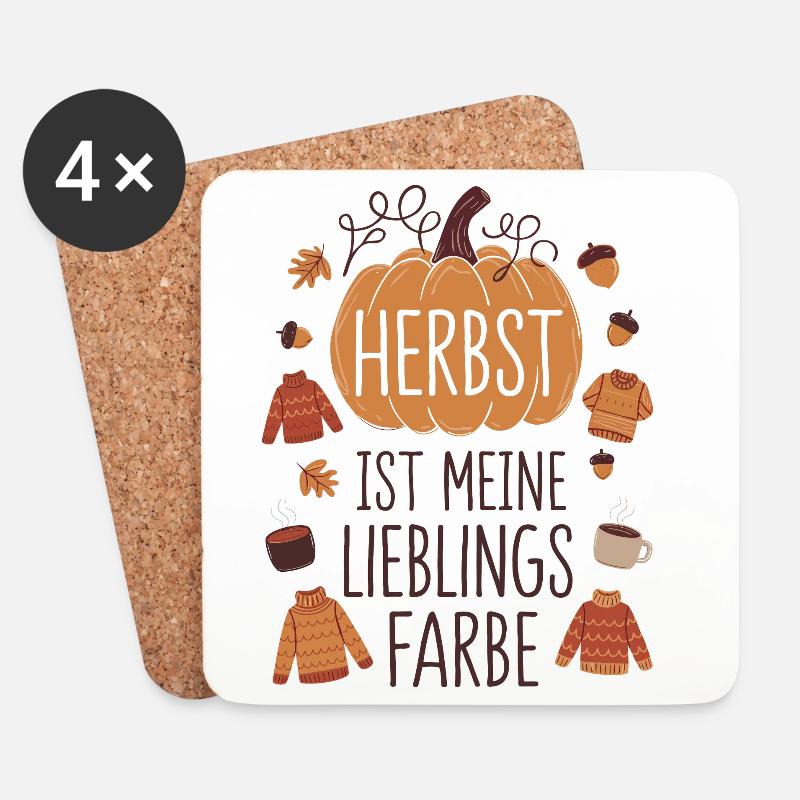 Herbst ist meine Lieblingsfarbe - Untersetzer (4er-Set) - Weiß