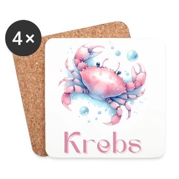 Elegantes Krebs Sternzeichen Aquarell Geschenk - Untersetzer (4er-Set) - Weiß - Vorne