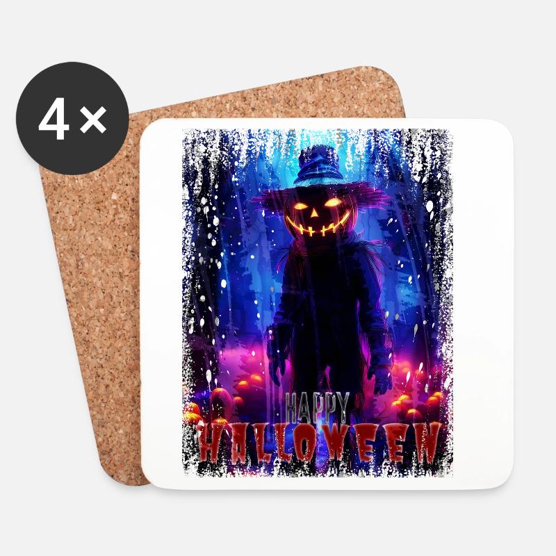 Halloween!! - Dessous de verre (lot de 4) - blanc