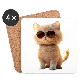 Perserkatze Perser Katze Persian Cat Süße Katzen - Untersetzer (4er-Set) - Weiß - Vorne