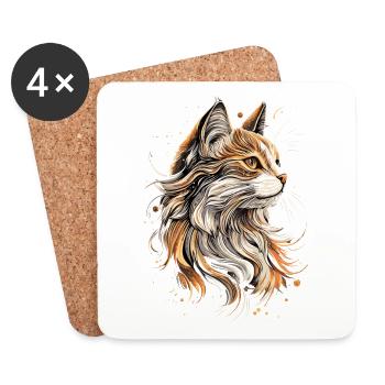 Perserkatze Perser Katze Persian Cat Süße Katzen - Untersetzer (4er-Set) - Weiß - Vorne