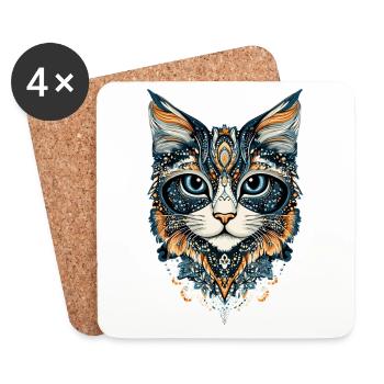 Perserkatze Perser Katze Persian Cat Süße Katzen - Untersetzer (4er-Set) - Weiß - Vorne
