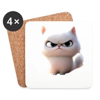 Perserkatze Perser Katze Persian Cat Süße Katzen - Untersetzer (4er-Set) - Weiß - Vorne