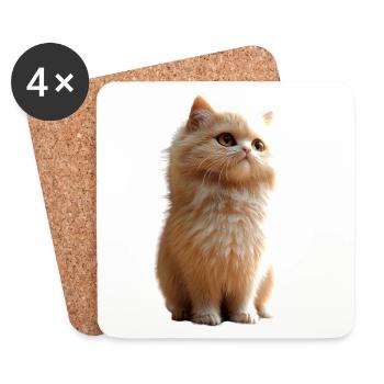 Perserkatze Perser Katze Persian Cat Süße Katzen - Untersetzer (4er-Set) - Weiß - Vorne
