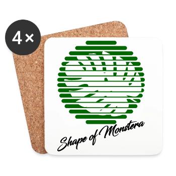 Monstera - Untersetzer (4er-Set) - Weiß - Vorne