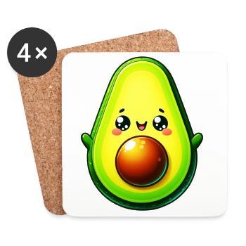 Avocado - Coasters (set of 4) - white - Front