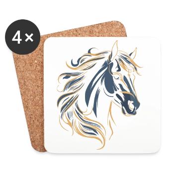 COULEUR DE TATOUAGE DE CHEVAL - Dessous de verre (lot de 4) - blanc - Devant