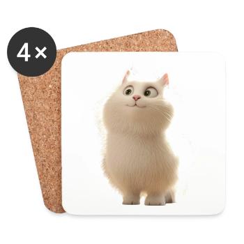 Chat Angora Blanc Chat Angora Chats Angora Mignons - Dessous de verre (lot de 4) - blanc - Devant