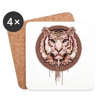 Captivating and artistic representation of the face - Coasters (set of 4) - white - Front